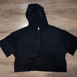 Athleta Sheer Short-Sleeve Hoodie top